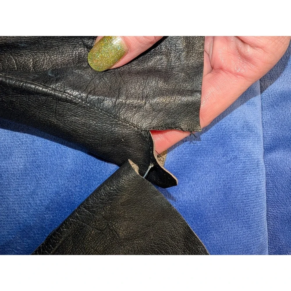 Macy's‎ Vintage Black Leather Gloves Washable Made in Italy - Size 7